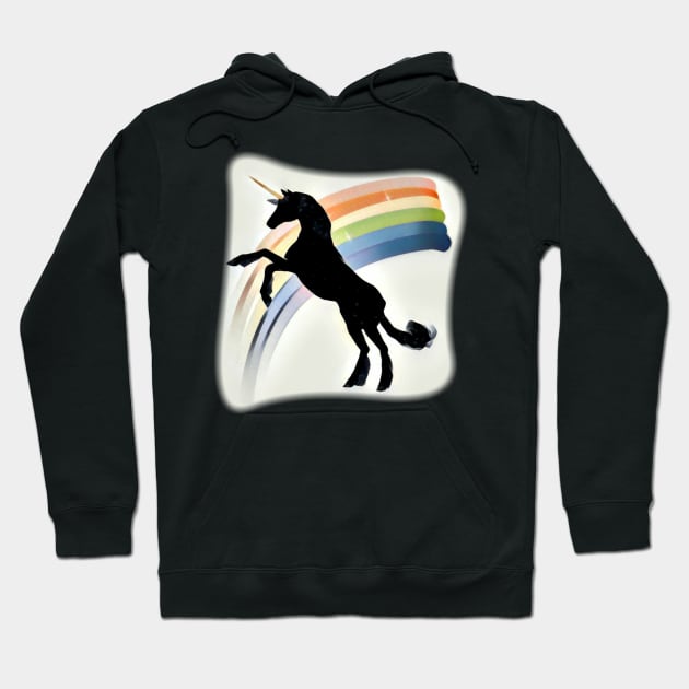 Black Unicorn Hoodie by AlondraHanley